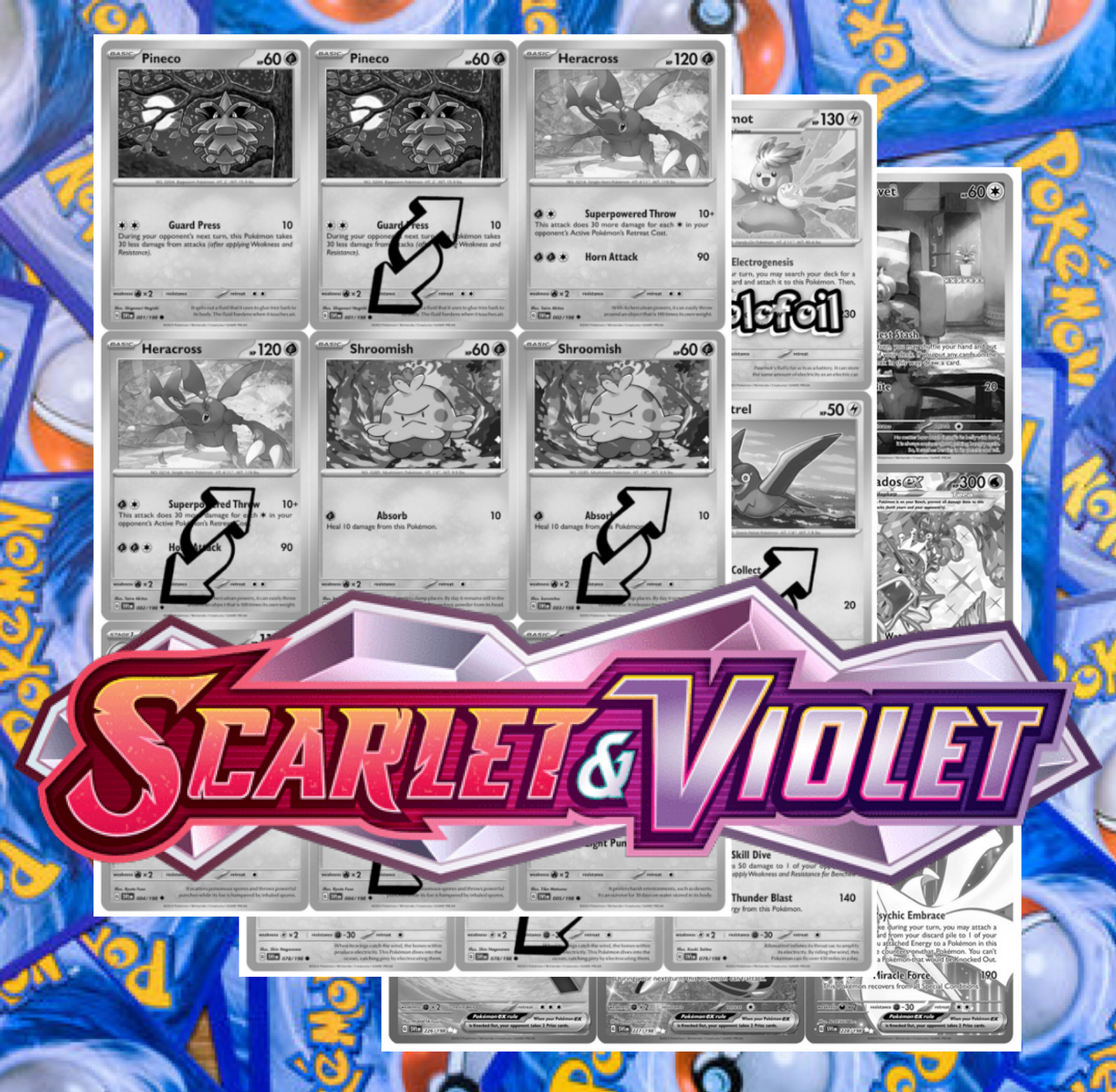 SV01 - Scarlet and Violet Base Set Master Set Tracker (Includes Grayscale Card Placeholders + Holofoil & Reverse Indicators) Digital Download