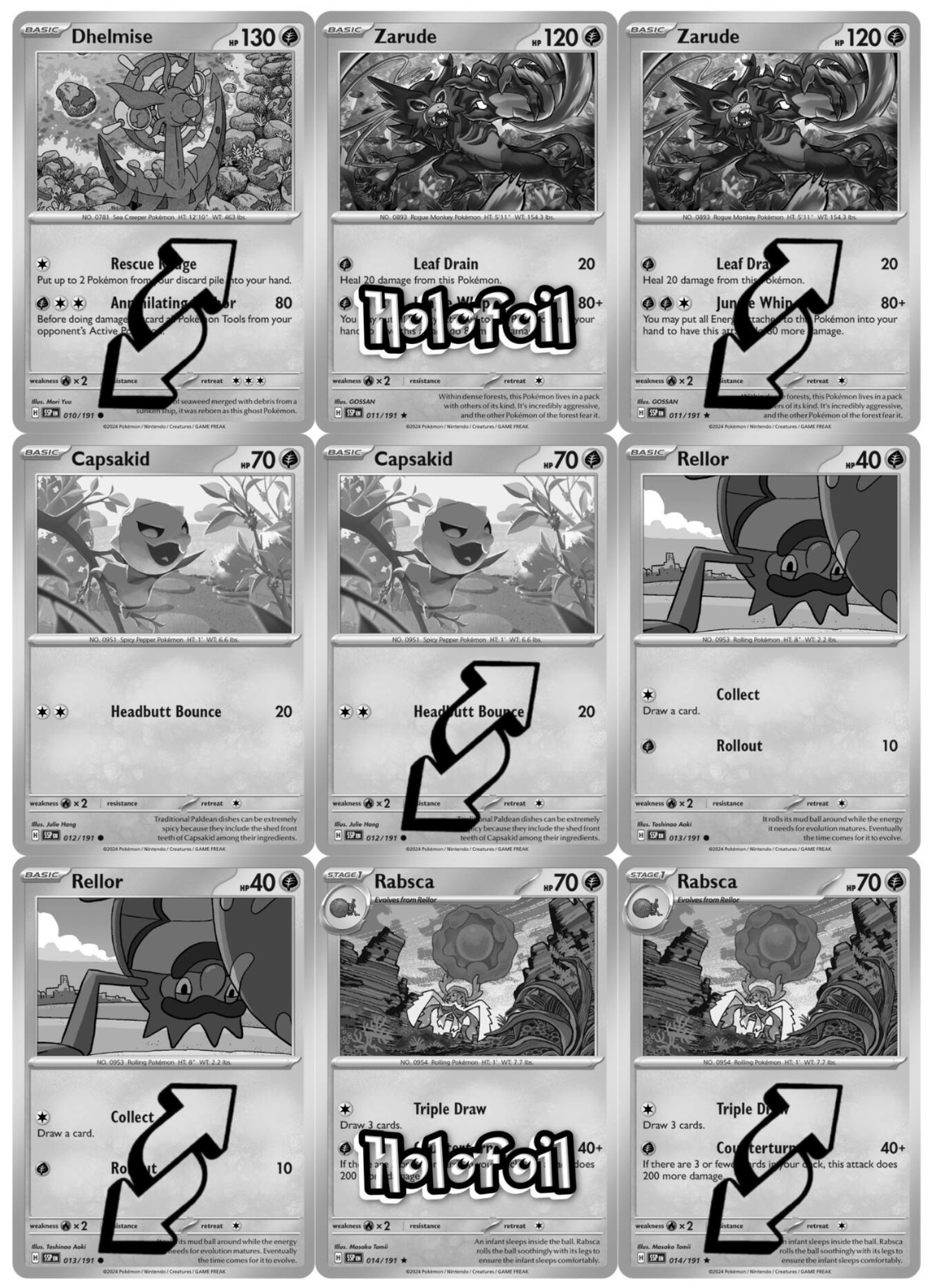 SV08 - Surging Sparks Master Set Tracker (Includes Grayscale Card Placeholders + Holofoil & Reverse Indicators) - Scarlet and Violet Expansion Digital Download