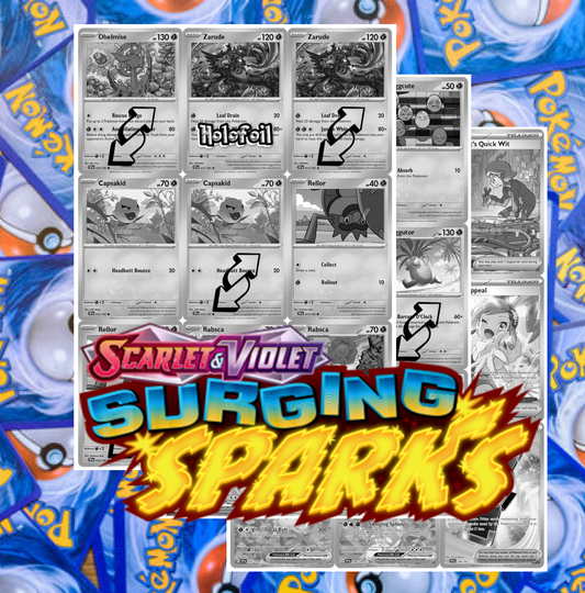 SV08 - Surging Sparks Master Set Tracker (Includes Grayscale Card Placeholders + Holofoil & Reverse Indicators) - Scarlet and Violet Expansion Digital Download