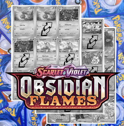 SV03 - Obsidian Flames Master Set Tracker (Includes Grayscale Card Placeholders + Holofoil & Reverse Indicators) - Scarlet and Violet Expansion Digital Download