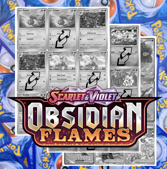 SV03 - Obsidian Flames Master Set Tracker (Includes Grayscale Card Placeholders + Holofoil & Reverse Indicators) - Scarlet and Violet Expansion Digital Download