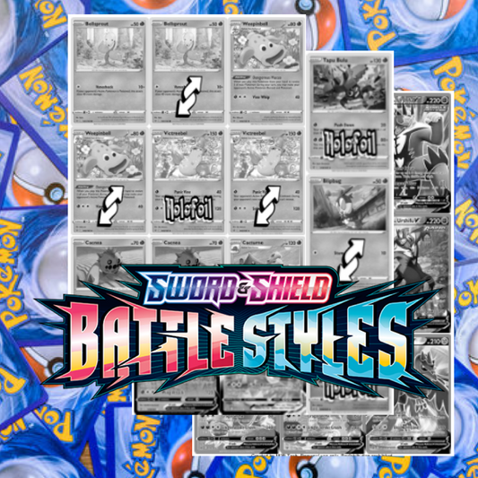 SWSH05 - Sword and Shield - Battle Styles Master Set Tracker (Includes Grayscale Card Placeholders + Holofoil and Reverse Indicators) Digital Download