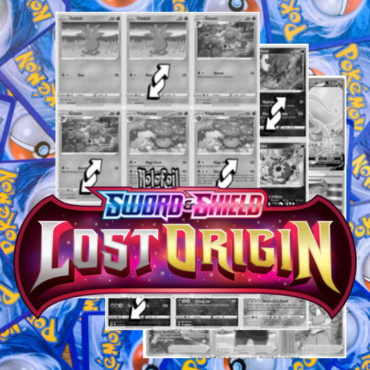 SWSH11 - Sword and Shield - Lost Origin & Trainer Gallery Master Set Tracker (Includes Grayscale Card Placeholders + Holofoil and Reverse Indicators) Digital Download