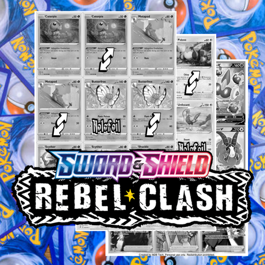 SWSH02 - Sword and Shield - Rebel Clash Master Set Tracker (Includes Grayscale Card Placeholders + Holofoil and Reverse Indicators) Digital Download