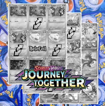 SV09 - Journey Together Master Set Tracker (Includes Grayscale Card Placeholders + Holofoil & Reverse Indicators) - Scarlet and Violet Expansion Digital Download