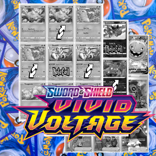 SWSH04 - Sword and Shield - Vivid Voltage Master Set Tracker (Includes Grayscale Card Placeholders + Holofoil and Reverse Indicators) Digital Download